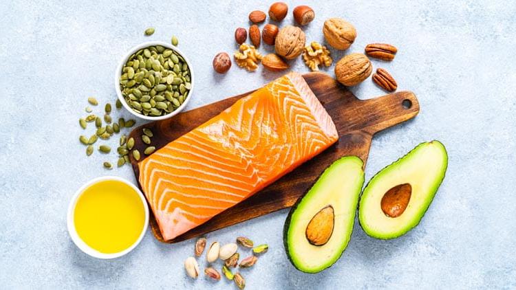 Food with high content of healthy fats.